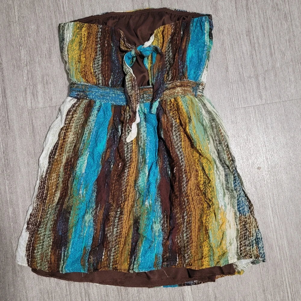 Ruby Rox Multicolor Strapless Mini Dress - Picture 3 of 7